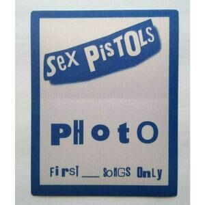 Sex Pistols Punk Rock Music Backstage Pass Original 1996 Reunion Concert Blue